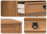 Rolling Cabinet with Drawers & Folding Top CORONA Honey Brown 42040539