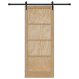 Sliding Door ORKDAL Brown 86 x 211 cm Solid Pine Wood 3333680