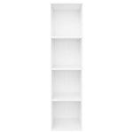 ZNTS Book Cabinet/TV Cabinet White 36x30x143 cm Engineered Wood 800144