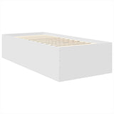 Bed Frame with Headboard White 120 x 200 cm Engineered Wood 3408606