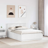 Bed Frame with Headboard White 150 x 200 cm Engineered Wood 3408152