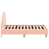 Toddler Bed Frame with Headboard Pink 70 x 140 cm Sheep Fabric 42011025