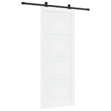 Sliding Door White and Black 93 x 232 cm Solid Pine Wood 3333351