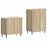 2 Piece Bathroom Cabinet Set ZWOLLE Sonoma Oak Engineered Wood 3417596