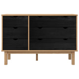 Drawer Cabinet OTTA Black 111 x 43 x 73.5 cm Solid Pine Wood 42041751