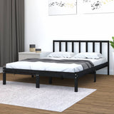 Bed Frame without Mattress Black Solid Wood Pine 150x200 cm King Size 3105080