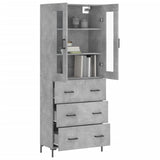 Highboard Concrete Grey 69.5x34x180 cm Engineered Wood 3198405