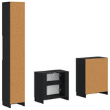 3 Piece Bathroom Cabinet Set UTRECHT Black Engineered Wood 3417487