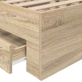 Bed Frame with Drawer Brown 90 x 190 cm Engineered Wood 3345122