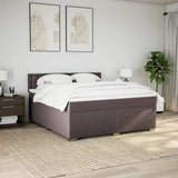 Box Spring Bed with Mattress Dark Brown 180x200 cm Fabric 3285984