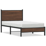 Metal Bed Frame without Mattress Brown Oak 90x200 cm 4007915
