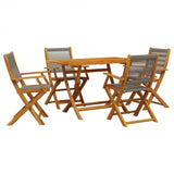 Garden Dining Set Grey Solid acacia wood, Polypropylene One Size 3281698