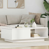 Coffee Table with Drawer White 95 x 55 x 31 cm Engineered Wood 8000180
