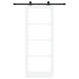 Sliding Door ORKDAL White 83 x 211 cm Solid Pine Wood and Glass 3332112