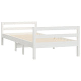 Bed Frame without Mattress White 75x190 cm Small Single Solid Wood Pine 821640