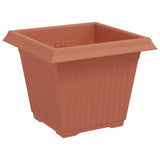 Square Flower Pot 24 pcs Brick Red 20 x 20 x 16 cm Plastic 42020342