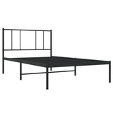 Metal Bed Frame without Mattress with Headboard Black 100x200cm 352475