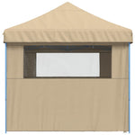 ZNTS Foldable Party Tent Pop-Up with 4 Sidewalls Beige 4004951