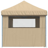 ZNTS Foldable Party Tent Pop-Up with 4 Sidewalls Beige 4004951