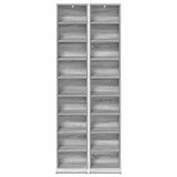 CD Cabinet 2 pcs Grey Sonoma 33 x 23.5 x 175 cm Engineered Wood 8012653