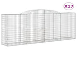 Arched Gabion Baskets 17 pcs 300x50x140/160 cm Galvanised Iron 3146750