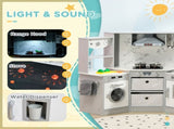 Toy Kitchen with Running Water, Lights, Sounds, Apron and Chef Hat, Water Dispenser, for Ages 3-6 T3398P348125