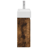 Bathroom Vanity Unit with Tap Smoked Oak 45.5 x 22.5 x 84 cm 889516