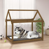 Dog Bed Honey Brown 111x80x100 cm Solid Wood Pine 822220