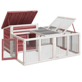 Rabbit Hutch Mocha 144x123x67.5 cm Solid Wood Pine 172281