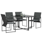 Chair with Cushion 4 pcs Black and Anthracite Textilene 42003025