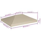 Gazebo Top Cover 310 g/m 4x3 m Beige 44784
