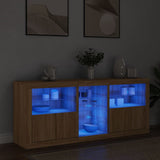 Sideboard with LED Lights Sonoma Oak 162x37x67 cm 3209032