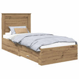 Bed Frame with Drawer with Headboard Manual Engineered Wood 3410365