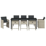 Garden Dining Set 9 pcs Light Grey Poly Rattan 3380708