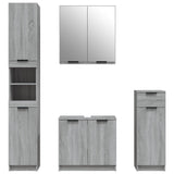 4 Piece Bathroom Cabinet Set Grey Sonoma Engineered Wood 3115890