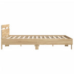 ZNTS Bed Frame with LED without Mattress Sonoma Oak 160x200 cm 3207534