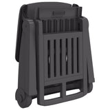 Folding Sun Lounger with Wheels Anthracite PP 364698