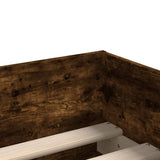 Bed Frame Smoked oak Engineered wood, Plywood slats 90x200 cm 3207347