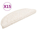 Stair Mats 15 pcs 56x17x3 cm White Half Round 133898