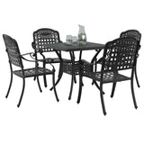 Garden Table Set 5 pcs Black Cast Aluminium 3334729