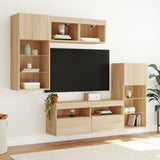 5 Piece TV Wall Units with LED Sonoma Oak Engineered Wood 3216727