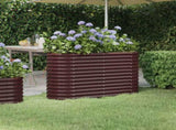 Garden Raised Bed Galvanised Steel 114x40x68 cm Brown 318890