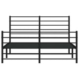 Metal Bed Frame without Mattress with Footboard Black 140x200cm 352338