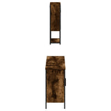 3 Piece Bathroom Furniture Set Smoked Oak Engineered Wood 3214672