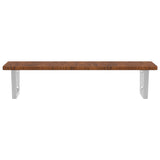 ZNTS Basin Shelf Wall Mounted Steel and Solid Wood Oak 3302406