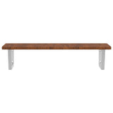 Basin Shelf Wall Mounted Steel and Solid Wood Oak 3302406