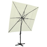 Garden Parasol Sand Polyester 4-Tier Foldable Garden Parasol 313820