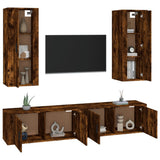 4 Piece TV Cabinet Set Smoked Oak Engineered Wood 3188851