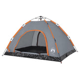 Camping Tent 4-Person Grey and Orange Quick Release 4004171