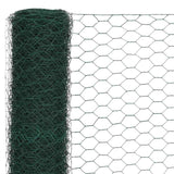 Chicken Wire Fence Steel with PVC Coating 25x1.5 m Green 143267